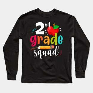 Second Grade Squad Funny Back To School 2nd Graders Teachers Long Sleeve T-Shirt